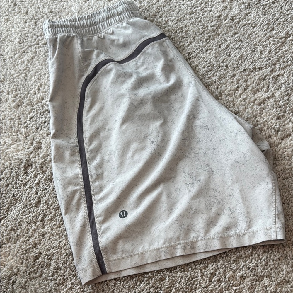 Lululemon Athletica Gray Athletic Shorts with Side Stripe
